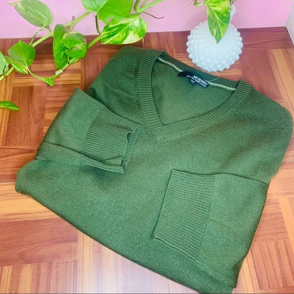 vtg retro 90s vsco boyfriend forest green pullover - Picture 7 of 7